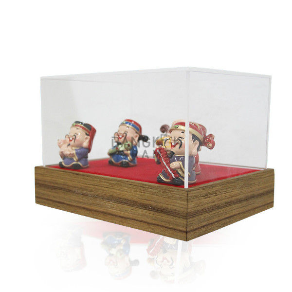 กรอบกล่องใสโชว์สินค้าฐานไม้